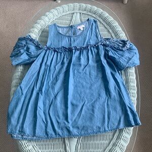 Cold shoulder soft denim shirt